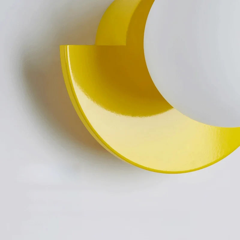 [EXP] Applique Murale LED Demi-Cercle Métal et Globe Opalin