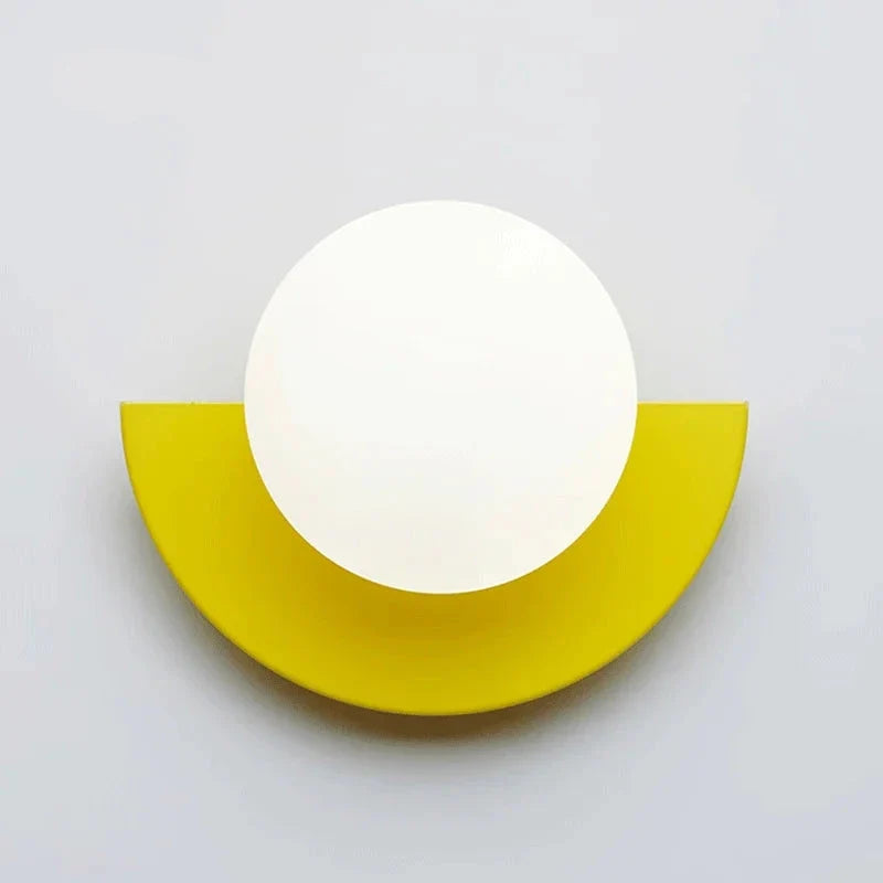 [EXP] Applique Murale LED Demi-Cercle Métal et Globe Opalin