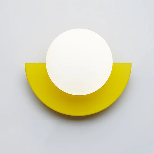 [EXP] Applique Murale LED Demi-Cercle Métal et Globe Opalin