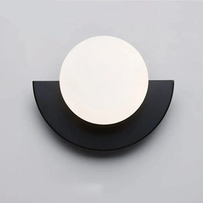[EXP] Applique Murale LED Demi-Cercle Métal et Globe Opalin