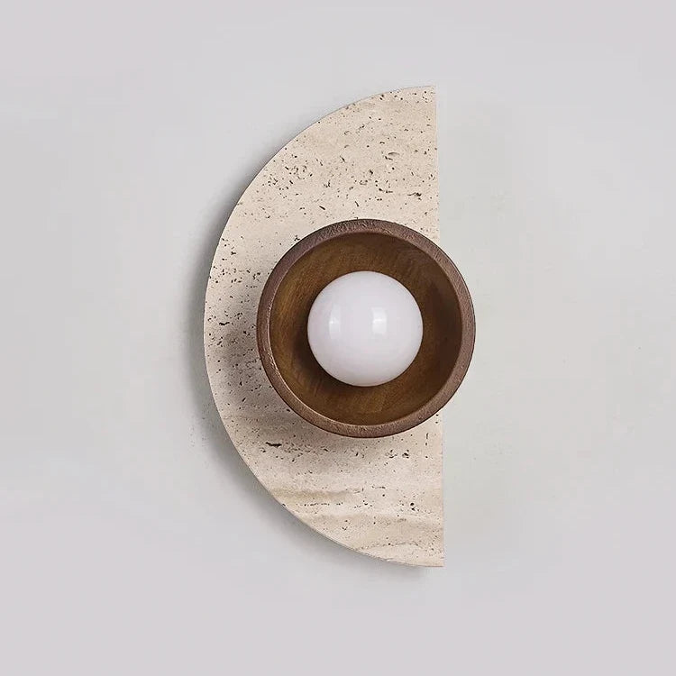 Applique Murale Demi-Cercle Pierre & Bois