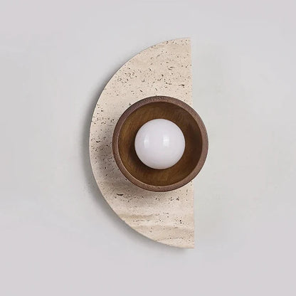 Applique Murale Demi-Cercle Pierre & Bois