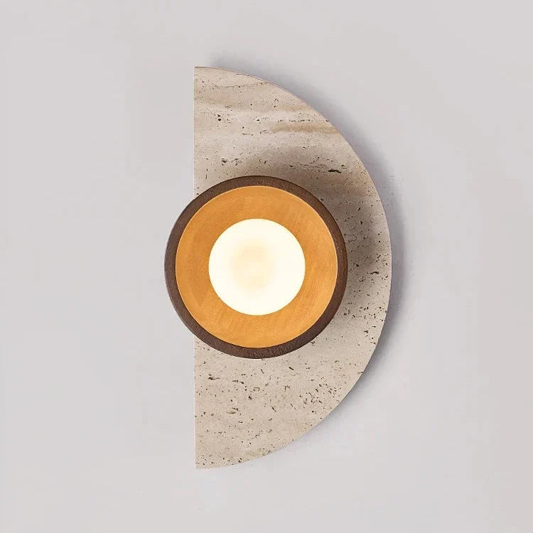 Applique Murale Demi-Cercle Pierre & Bois