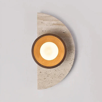 Applique Murale Demi-Cercle Pierre & Bois