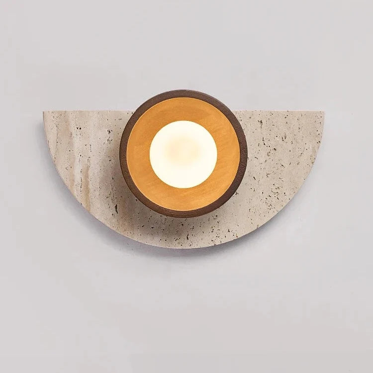 Applique Murale Demi-Cercle Pierre & Bois