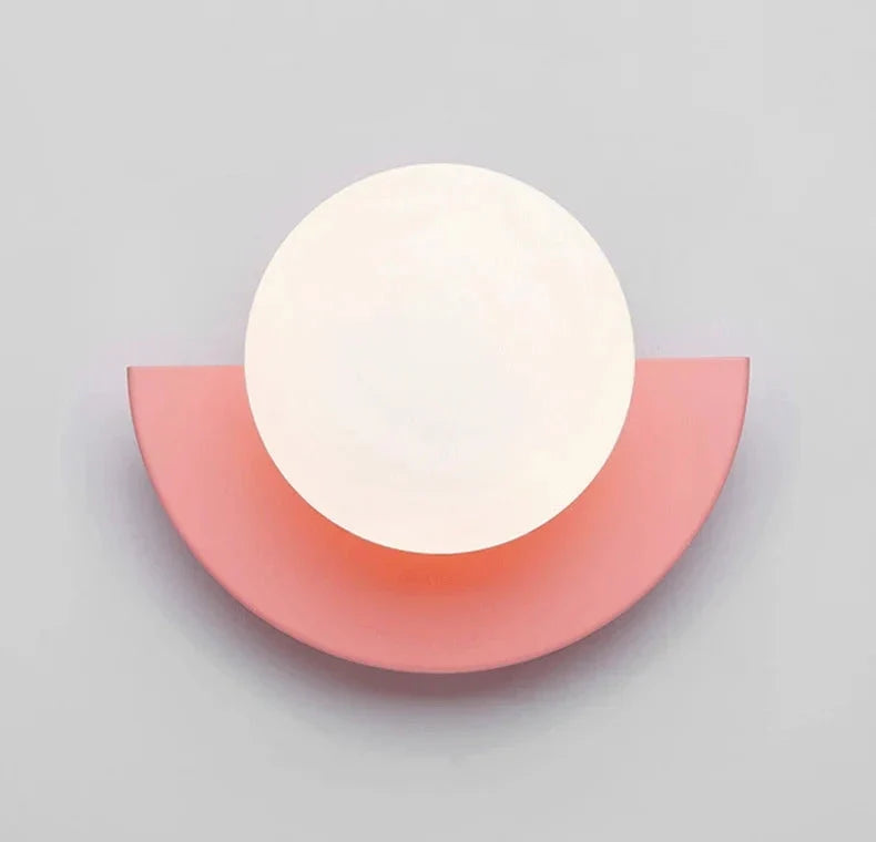 [EXP] Applique Murale LED Demi-Cercle Métal et Globe Opalin