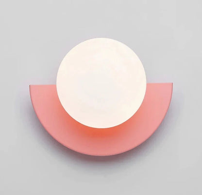 [EXP] Applique Murale LED Demi-Cercle Métal et Globe Opalin