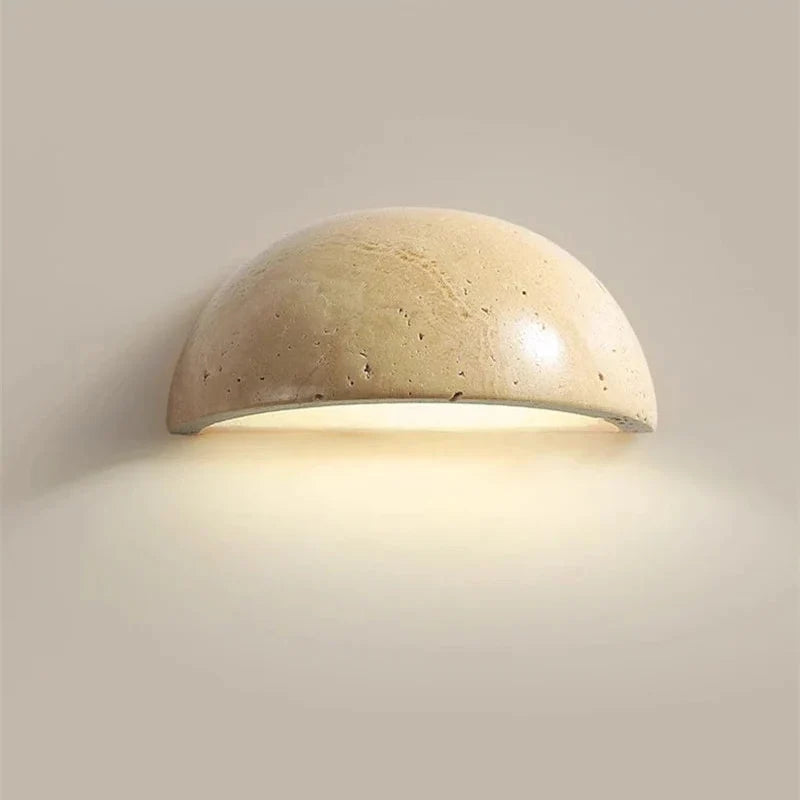 Applique Murale Demi-Cercle en Travertin Naturel