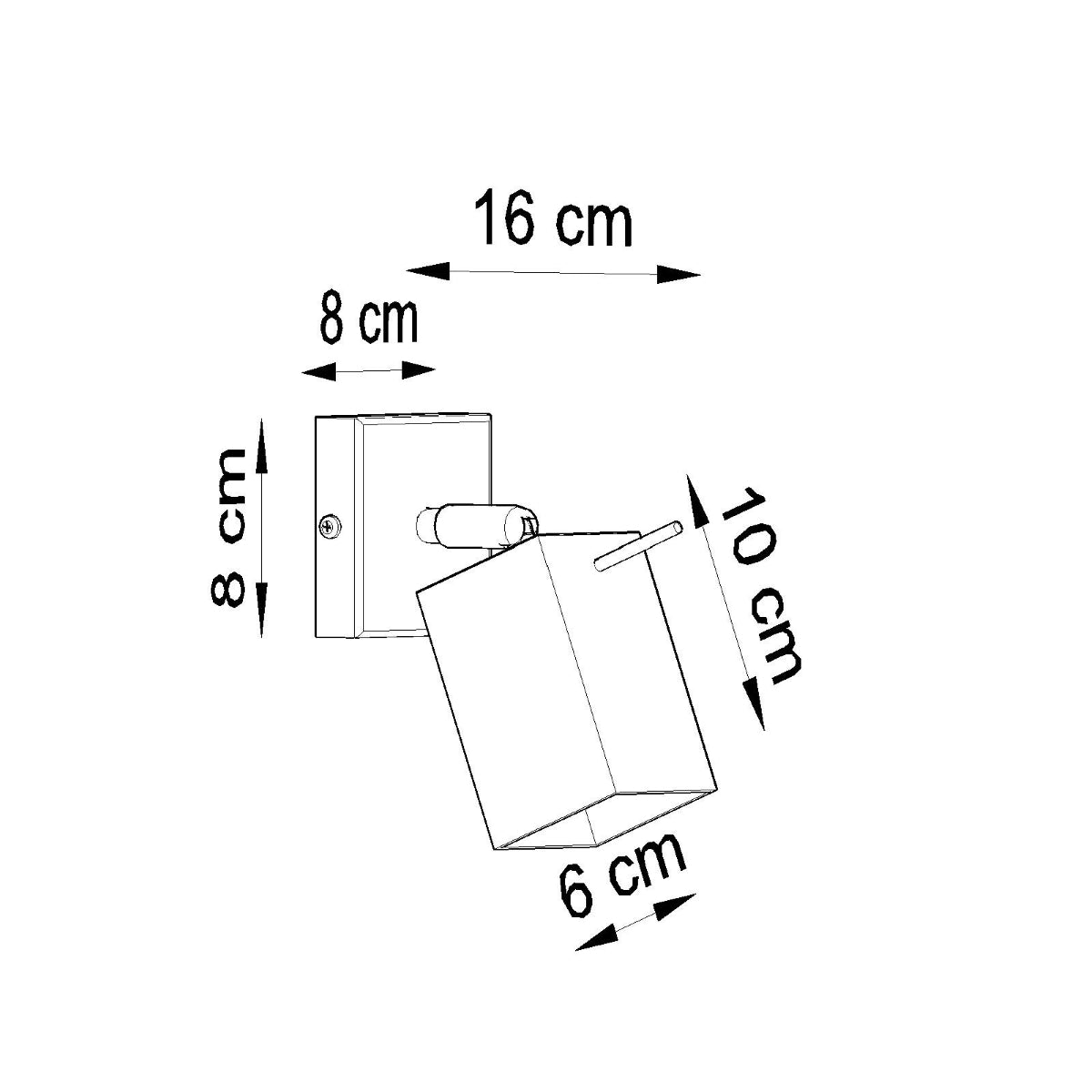 Applique Murale Directionnelle Carré Orientable Grise