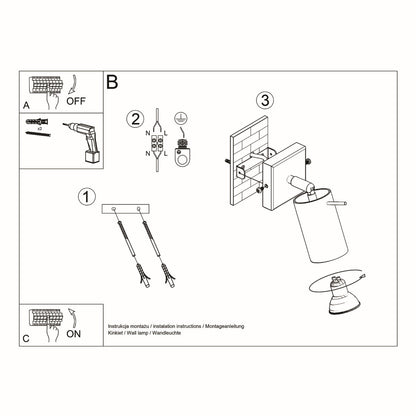 Applique Murale Directionnelle Spot Orientable Grise