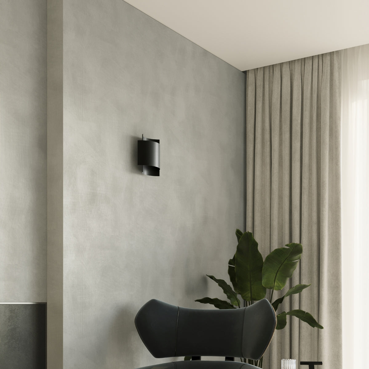 Applique Murale Double Arc en Acier Noir