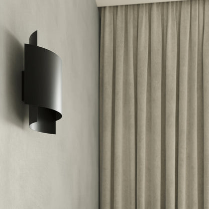 Applique Murale Double Arc en Acier Noir