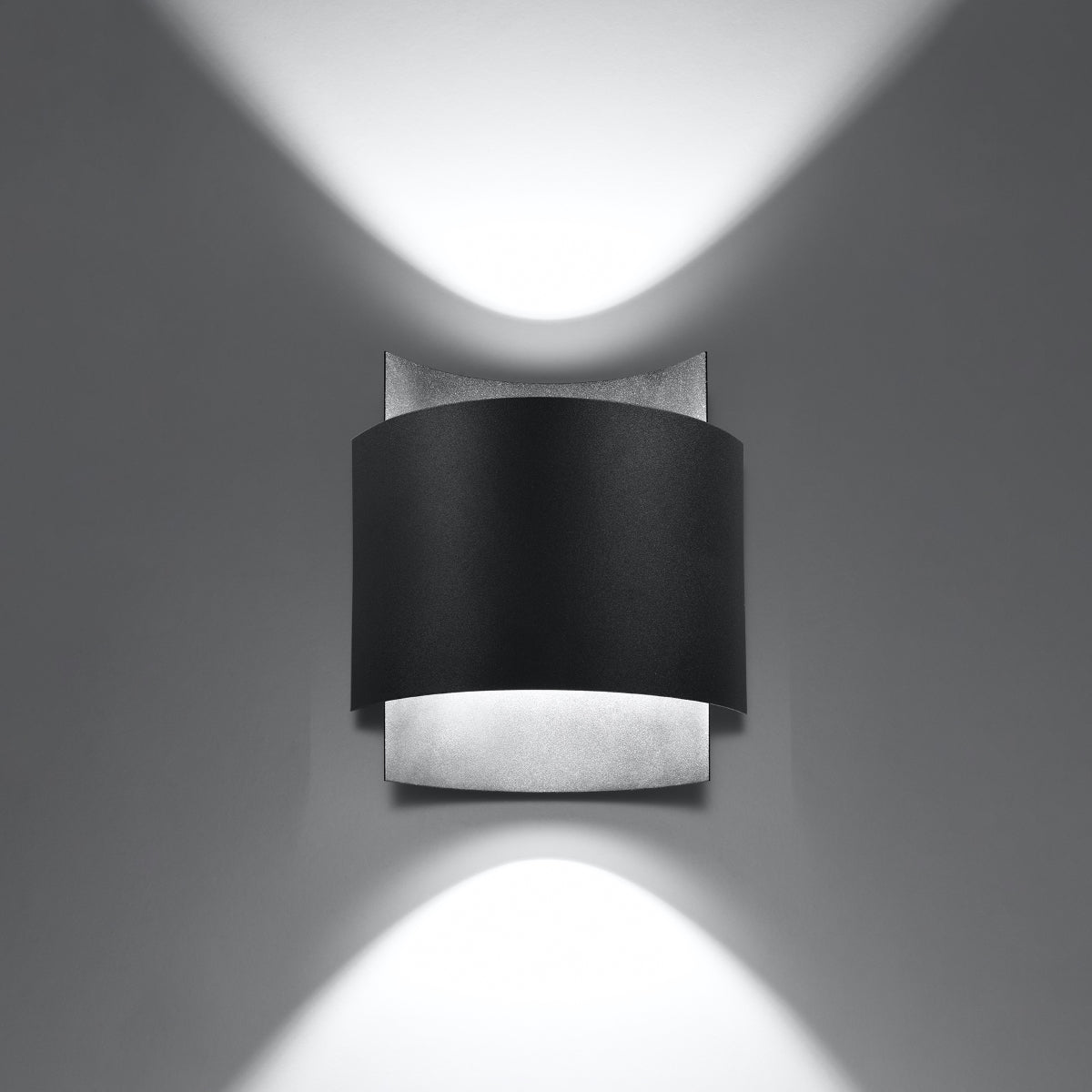 Applique Murale Double Arc en Acier Noir