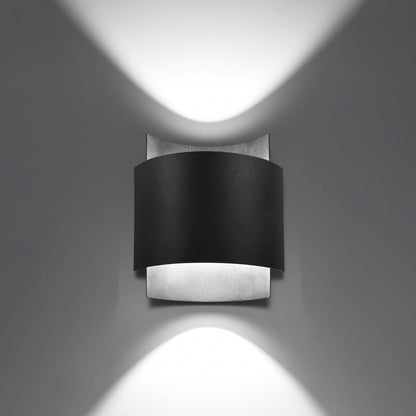 Applique Murale Double Arc en Acier Noir