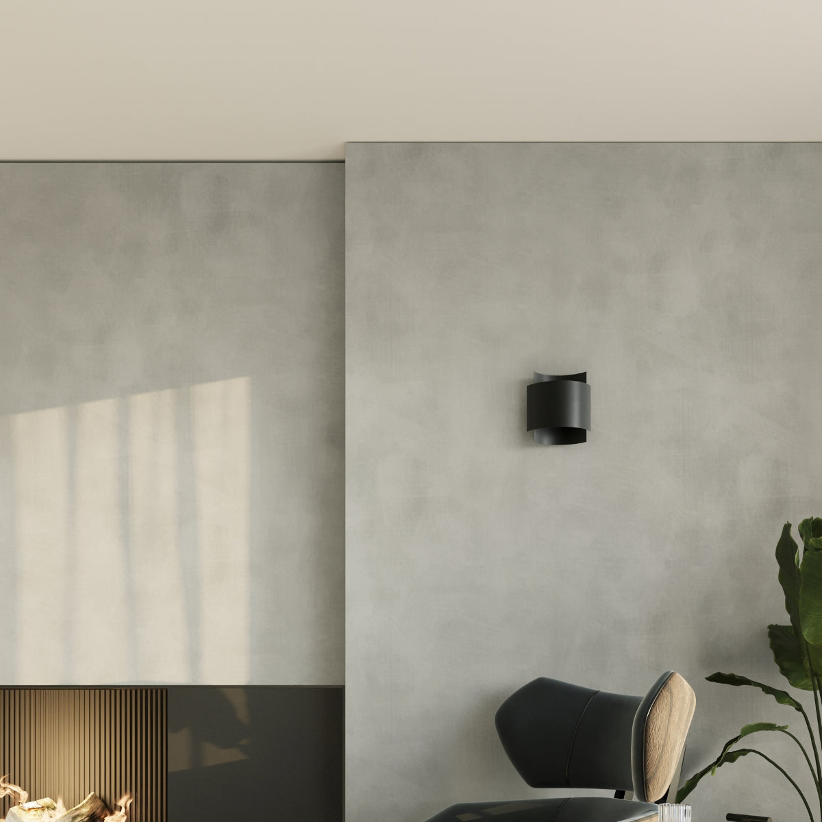 Applique Murale Double Arc en Acier Noir