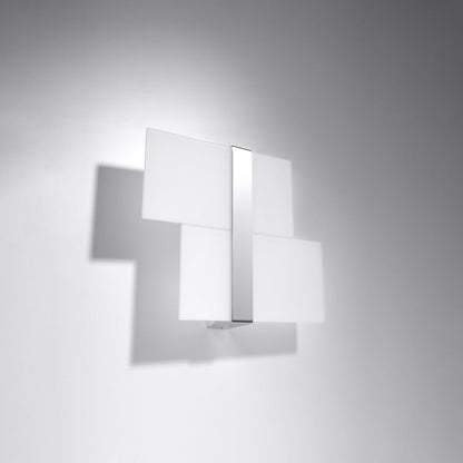 Applique Murale Double Plaque en Verre et Chrome