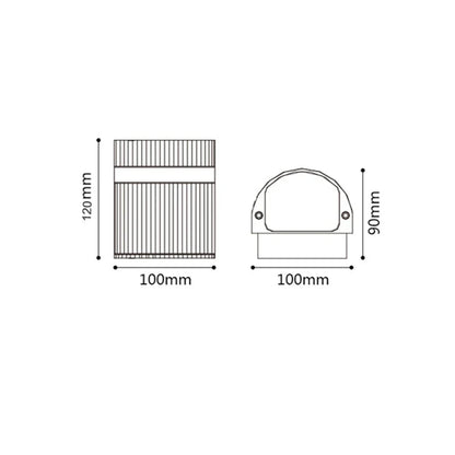 Applique Murale Extérieure Cylindrique Noire LED Bidirectionnelle IP65