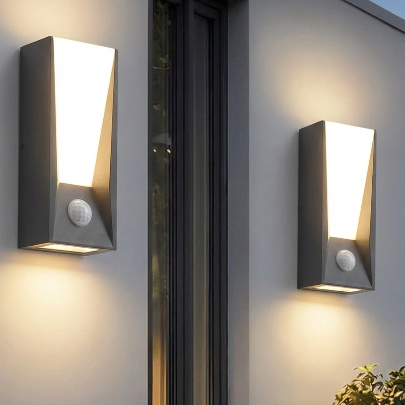 Applique Murale Extérieure Détecteur de Mouvement LED Aluminium Gris Anthracite