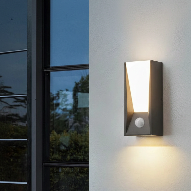 Applique Murale Extérieure Détecteur de Mouvement LED Aluminium Gris Anthracite