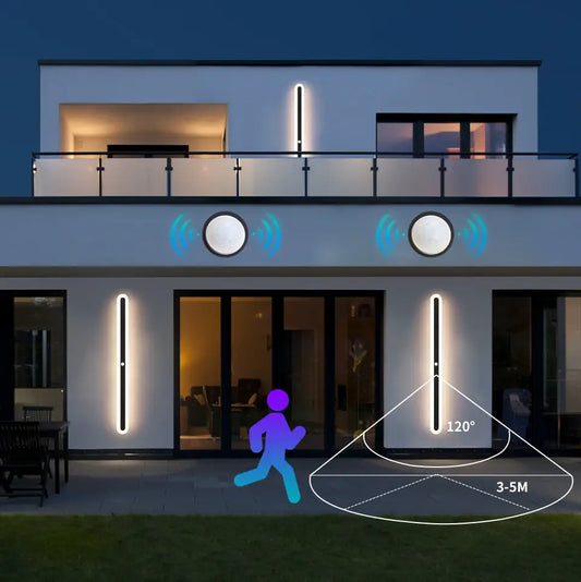 Applique Murale Extérieure LED Linéaire à Détecteur de Mouvement en Aluminium