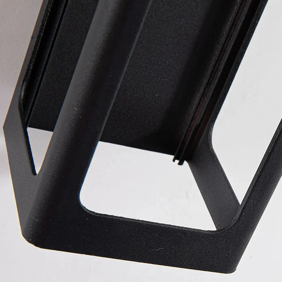 Applique Murale Extérieure LED Aluminium Noire, Éclairage Haut et Bas