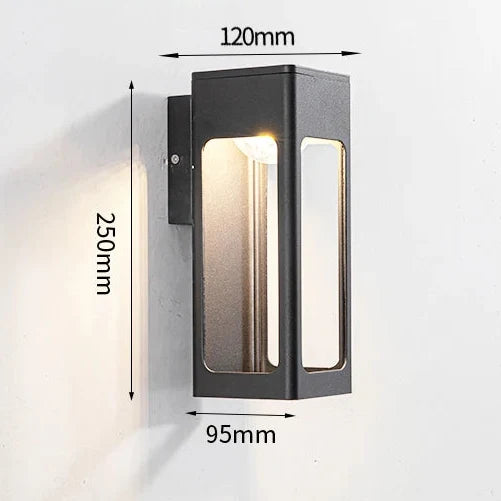 Applique Murale Extérieure LED Aluminium Noire, Éclairage Haut et Bas
