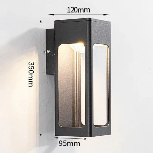 Applique Murale Extérieure LED Aluminium Noire, Éclairage Haut et Bas