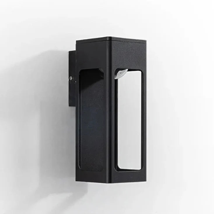 Applique Murale Extérieure LED Aluminium Noire, Éclairage Haut et Bas