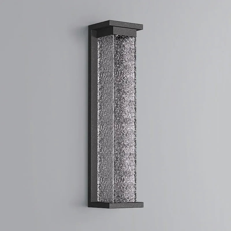 Applique Murale Extérieure LED Noire, Effet Vague d'Eau IP65