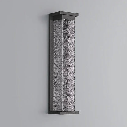 Applique Murale Extérieure LED Noire, Effet Vague d'Eau IP65