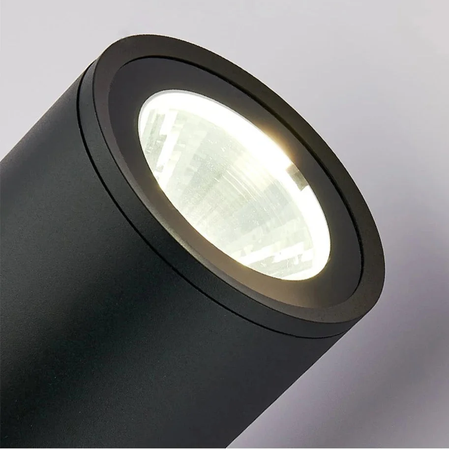 Applique Murale Extérieure Tube LED Aluminium Noire ou Blanche