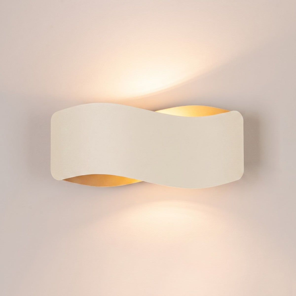 Applique Murale Flux Lumineux 30 Vague Acier Beige