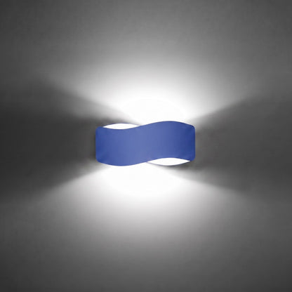 Applique Murale Flux Lumineux 30 Vague Acier Bleu Outremer