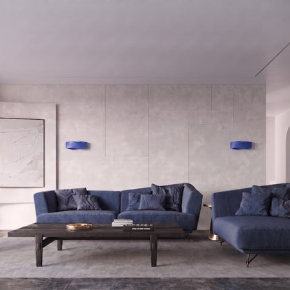 Applique Murale Flux Lumineux 30 Vague Acier Bleu Outremer
