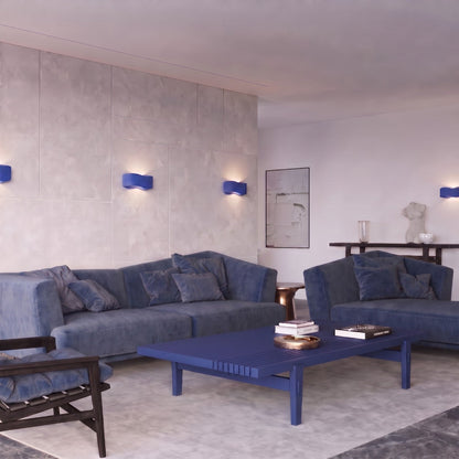 Applique Murale Flux Lumineux 30 Vague Acier Bleu Outremer