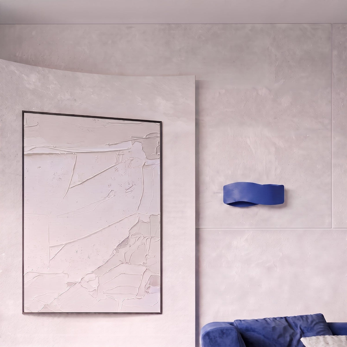 Applique Murale Flux Lumineux 30 Vague Acier Bleu Outremer