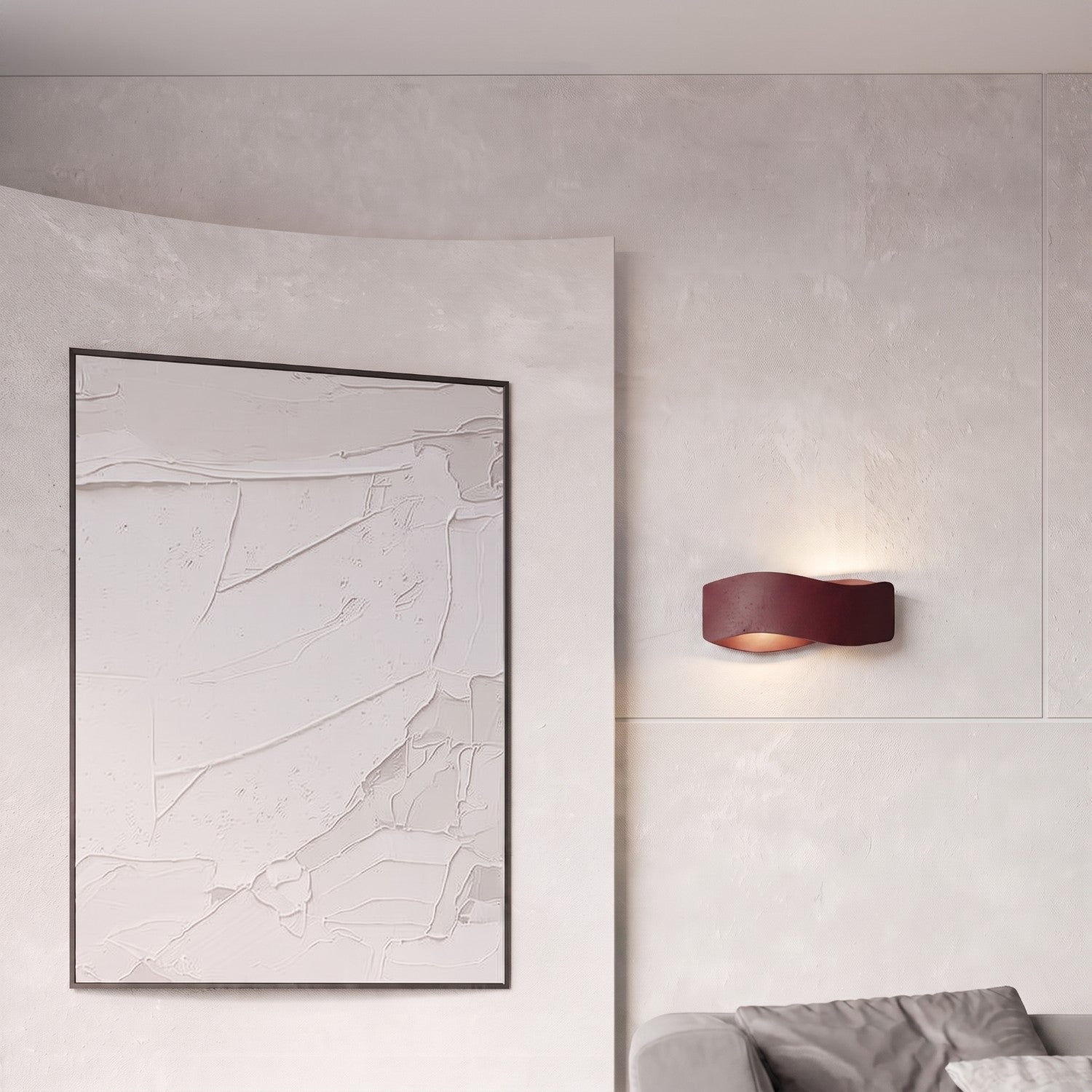 Applique Murale Flux Lumineux 30 Vague Acier Bordeaux