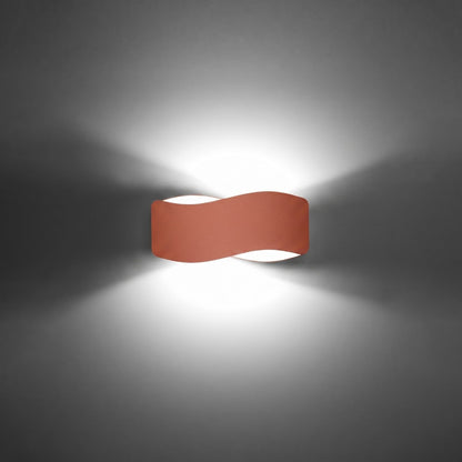 Applique Murale Flux Lumineux 30 Vague Acier Ocre Rouge