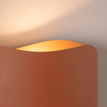 Applique Murale Flux Lumineux 30 Vague Acier Ocre Rouge