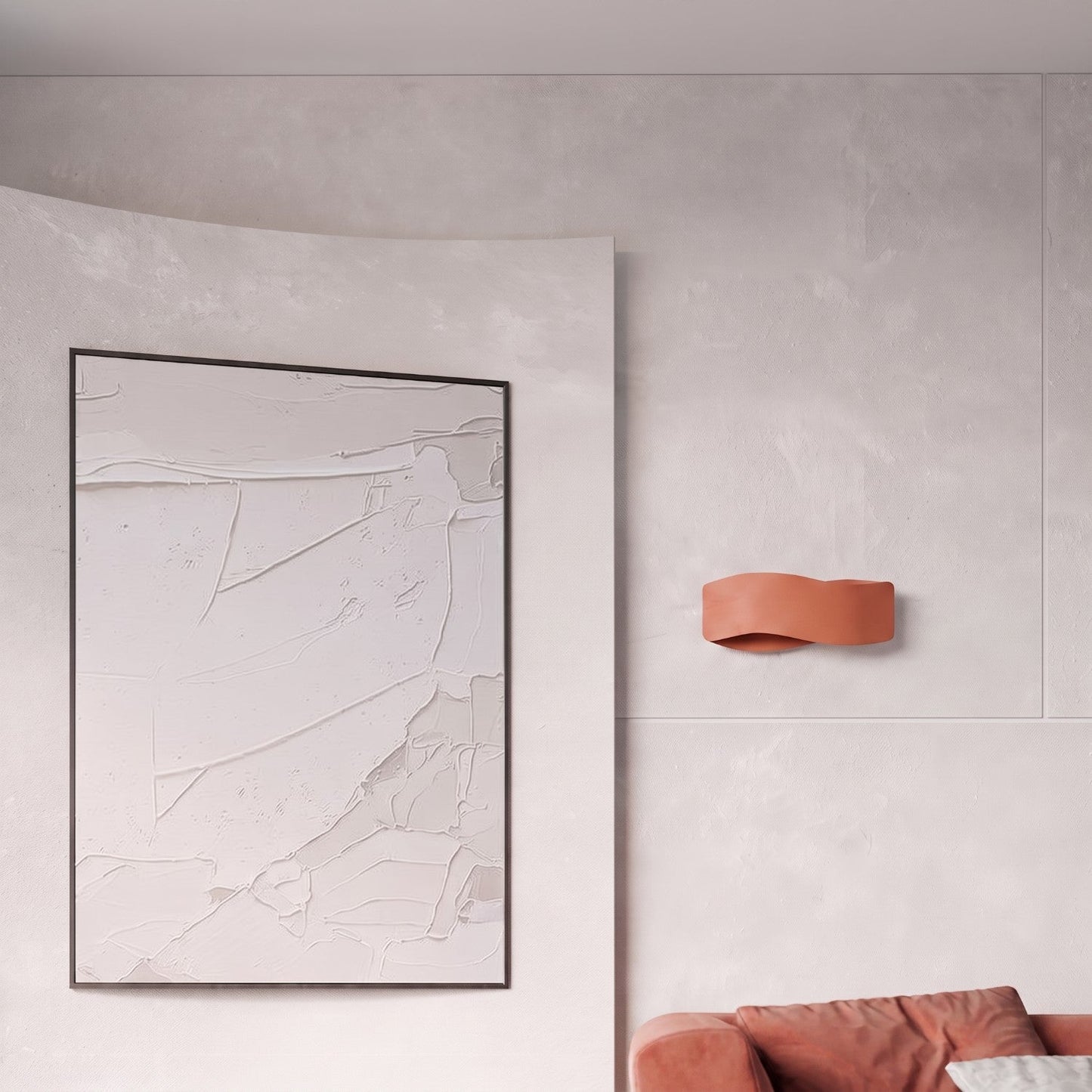 Applique Murale Flux Lumineux 30 Vague Acier Ocre Rouge