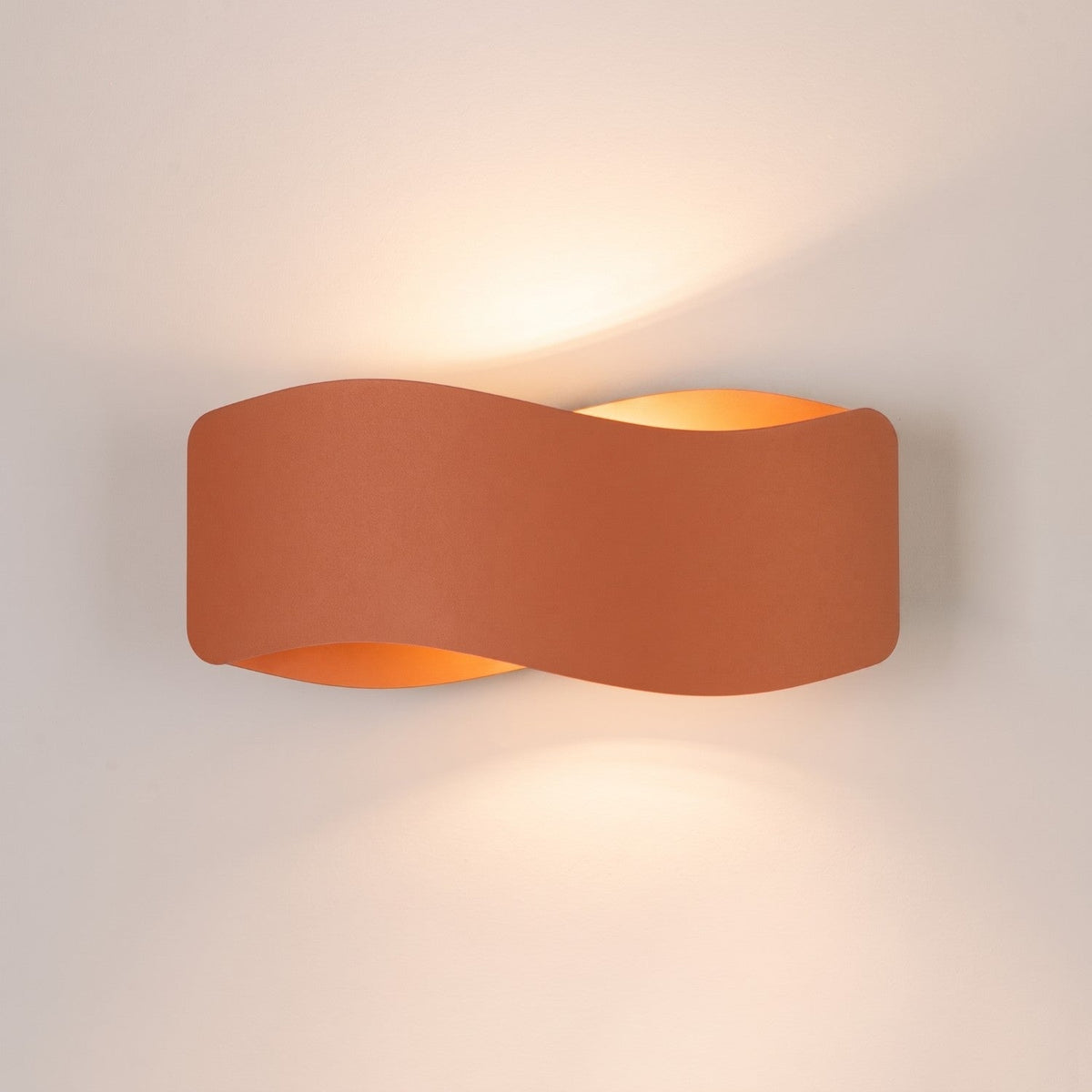 Applique Murale Flux Lumineux 30 Vague Acier Ocre Rouge
