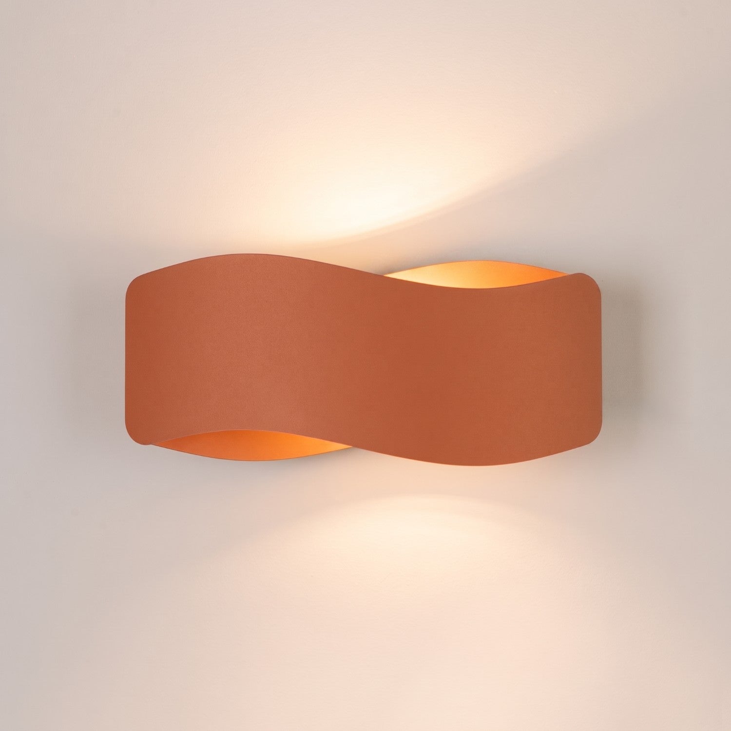 Applique Murale Flux Lumineux 30 Vague Acier Ocre Rouge