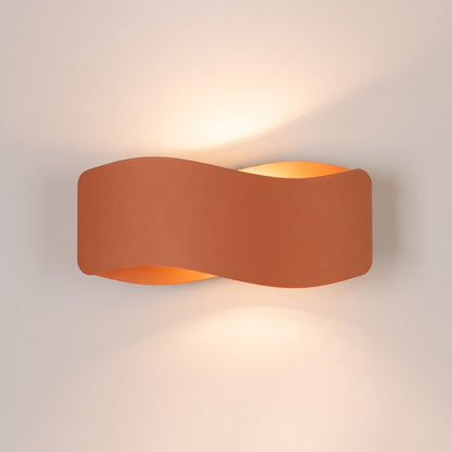 Applique Murale Flux Lumineux 30 Vague Acier Ocre Rouge