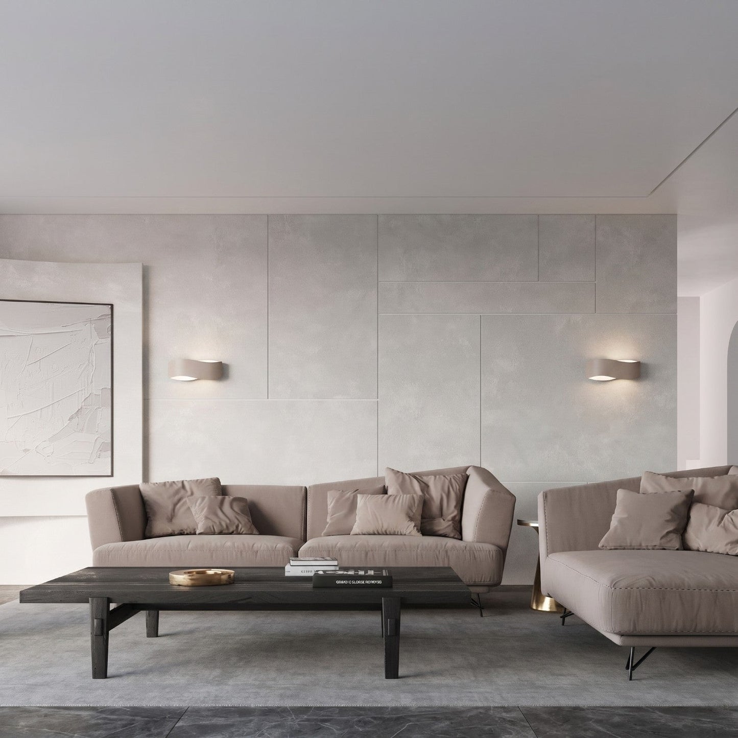 Applique Murale Flux Lumineux 30 Vague Acier Taupe