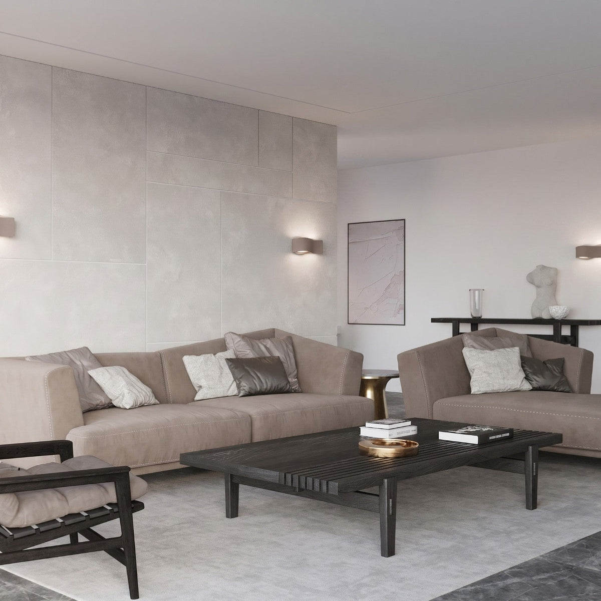 Applique Murale Flux Lumineux 30 Vague Acier Taupe