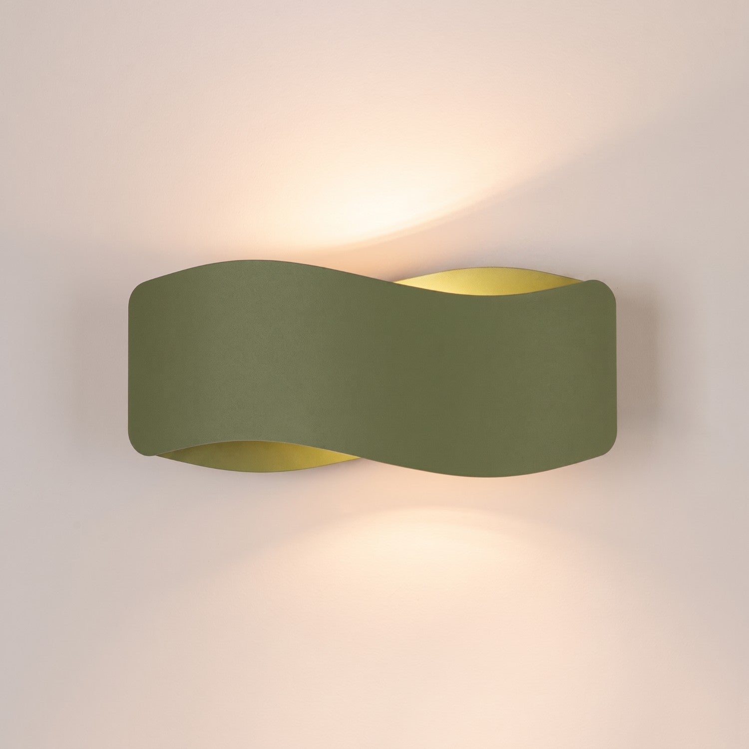 Applique Murale Flux Lumineux 30 Vague Acier Vert Olive