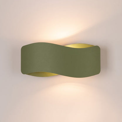 Applique Murale Flux Lumineux 30 Vague Acier Vert Olive