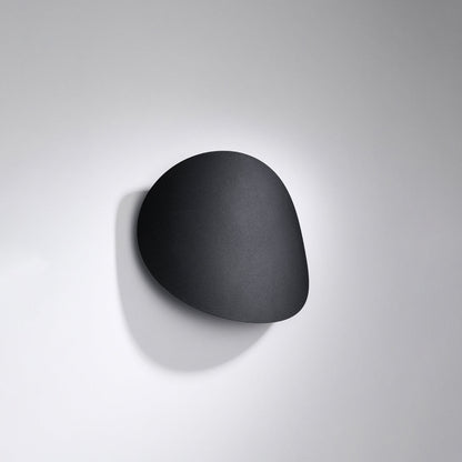 Applique Murale Ombre Douce Galet en Métal Noir Mat