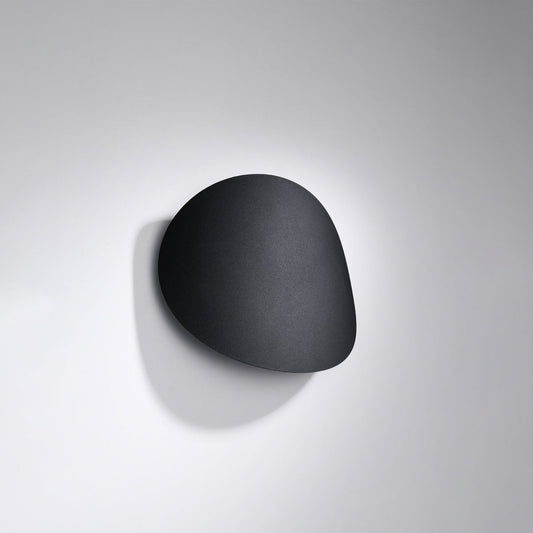 Applique Murale Ombre Douce Galet en Métal Noir Mat