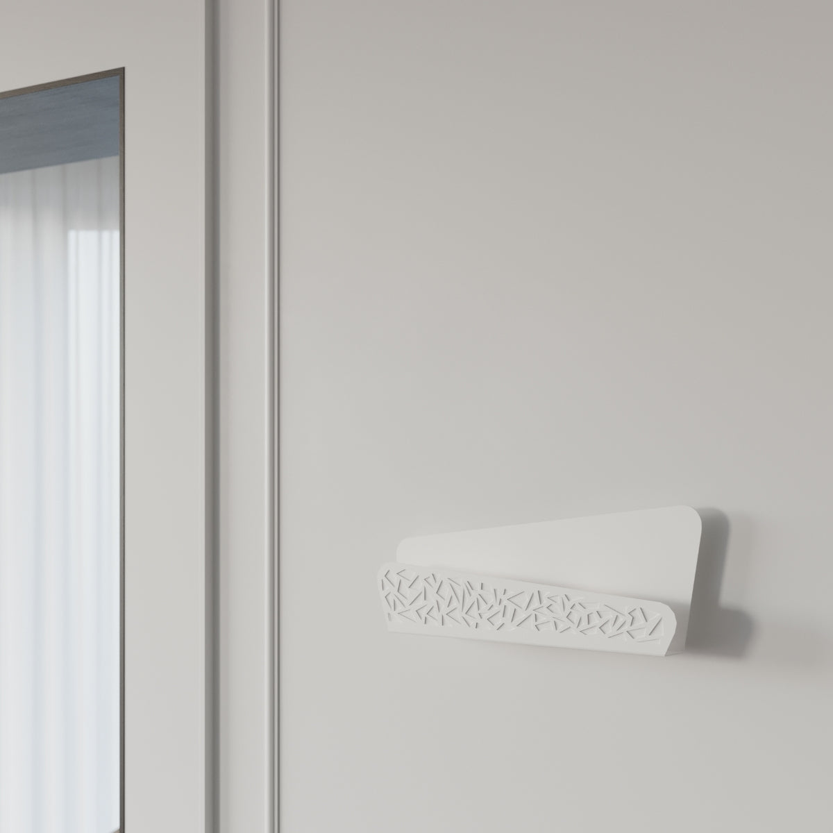 Applique Murale Géométrique Ajourée en Métal Blanc